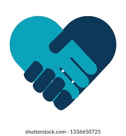 handshake in heart icon