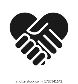 Handshake Heart Icon Stroke Outline Style Stock Vector (Royalty Free ...