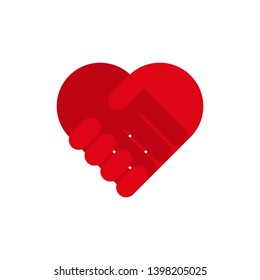 Handshake heart icon symbol. Vector eps10