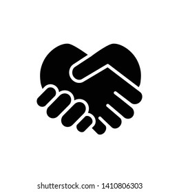 handshake heart icon vector illustration