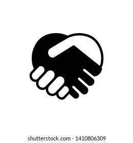 Handshake Heart Icon Vector Illustration Stock Vector (royalty Free 