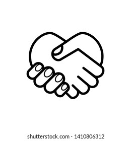 handshake heart icon vector illustration