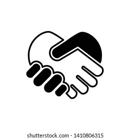 handshake heart icon vector illustration