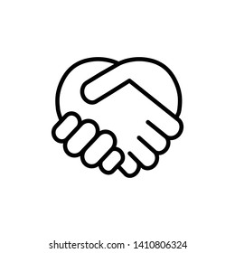handshake heart icon vector illustration