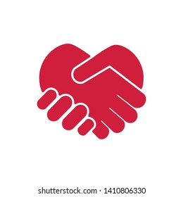 handshake heart icon vector illustration