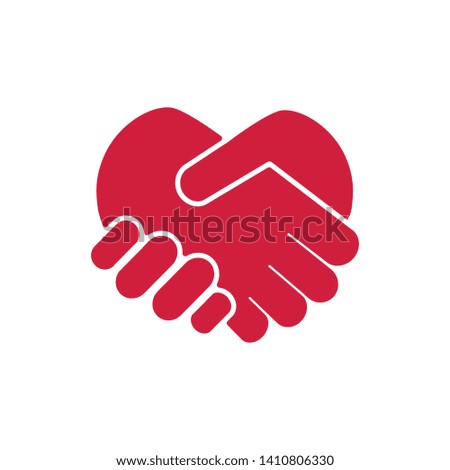 handshake heart icon vector illustration