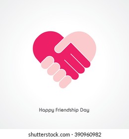 Handshake. Heart Symbol. Vector Illustration