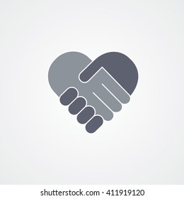 Handshake. Heart Symbol. Vector Illustration