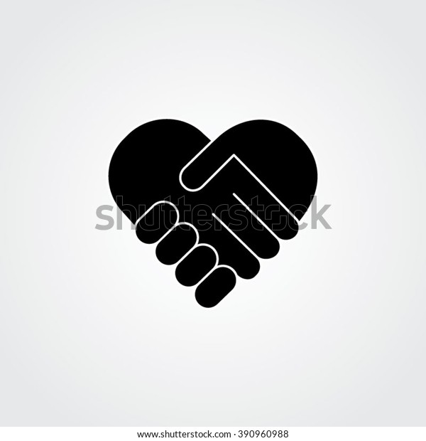 Handshake Heart Symbol Vector Illustration Stock Vector Royalty Free