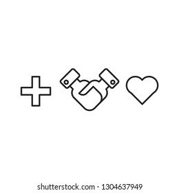 Handshake, heart vector icon