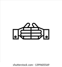 Handshake. Helping hand. Abstract badge. Vector illustration.
