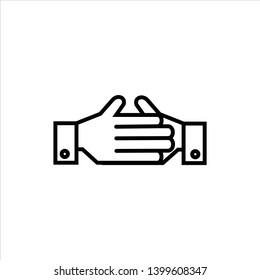 Handshake. Helping hand. Abstract badge. Vector illustration.