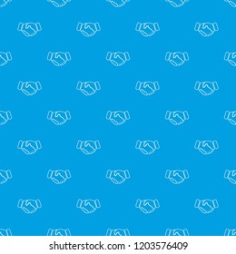 Handshake ice hockey pattern vector seamless blue repeat for any use