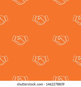 Handshake ice hockey pattern vector orange for any web design best