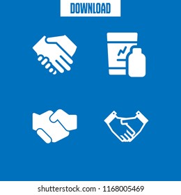 handshake icon. 4 handshake vector set. employment deal, shakes and shake hands icons for web and design about handshake theme