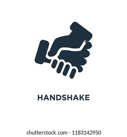 Handshake icon. Black filled vector illustration. Handshake symbol on white background. Can be used in web and mobile.
