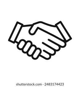 Handshake icon Black line art vector