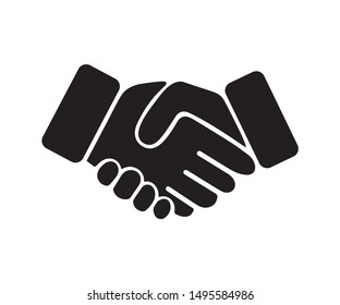 Handshake Icon, Black And White Vector Design