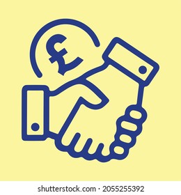 handshake Icon British Currency Pound Business Deal.