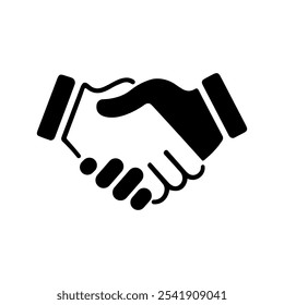 Handshake icon for business, contract, teamwork, and cooperation, symbolizing partnership and deal	
