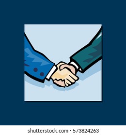 Handshake icon, business partnership, successfull meeting, agreement 