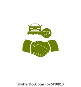 Handshake icon. Car rent icon