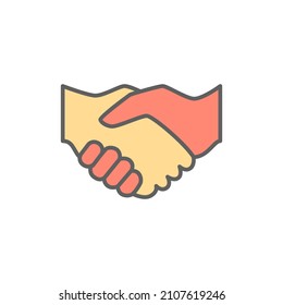 Handshake Icon in color icon, isolated on white background 