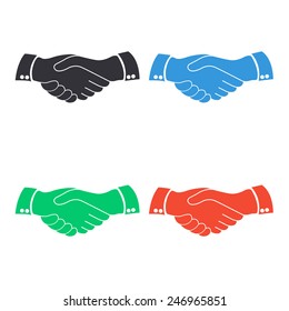 handshake icon - colored vector illustration