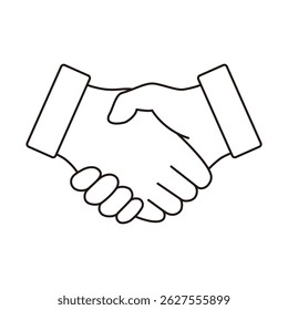 Handshake icon. Concept of friendship and trust or the business. Partnership symbol. Editable Stroke. 