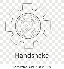 Handshake  icon concept on transparency background. Business idea object.  Line vector illustration use for your project.