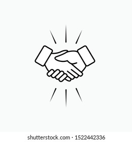 Handshake Icon. Deal, Agree. Cooperation Symbol for Design, Presentation, Website or Apps Elements - Vector. 