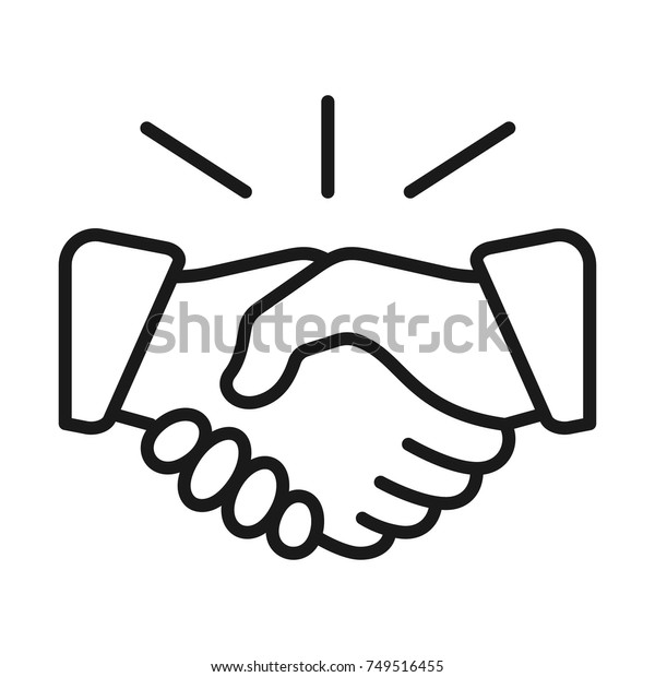 Handshake icon. Deal\
symbol. Line style