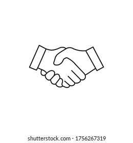 Handshake icon design line style. Deal or agreement symbol. Vector illustration