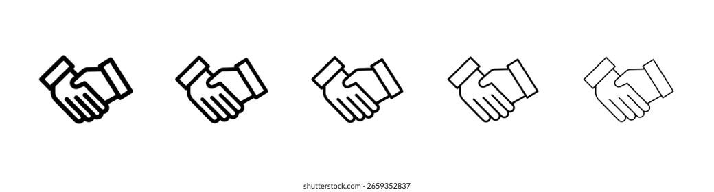 Handshake Icon gefüllte flache Schild Konzept für Web-Design.