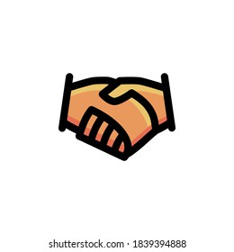 Handshake Icon Filled Outline Business Illustration Logo Vector
