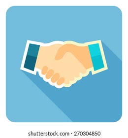 Handshake icon. Flat design.