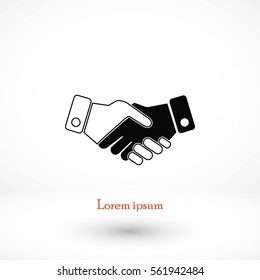 Handshake Icon, flat design best vector icon