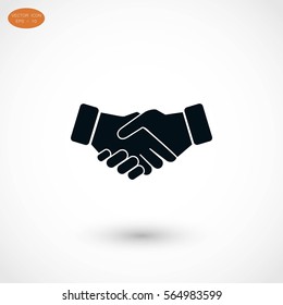 Handshake Icon, flat design best vector icon