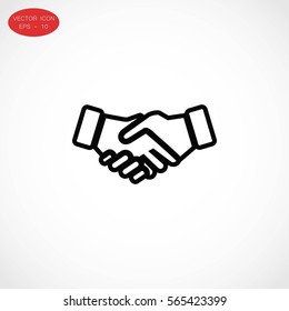 Handshake Icon, flat design best vector icon