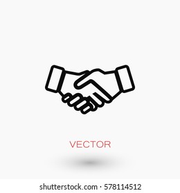 Handshake Icon, flat design best vector icon