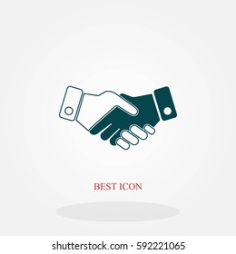 Handshake Icon, flat design best vector icon
