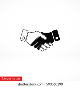 Handshake Icon, flat design best vector icon