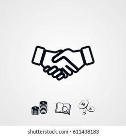 Handshake Icon, flat design best vector icon