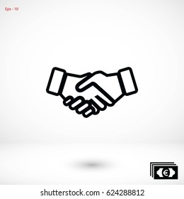 Handshake Icon, flat design best vector icon