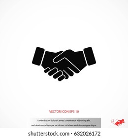 Handshake Icon, flat design best vector icon