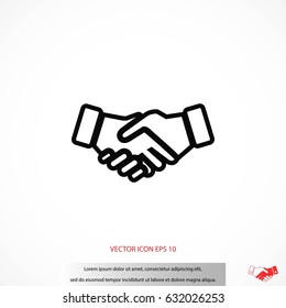 Handshake Icon, flat design best vector icon