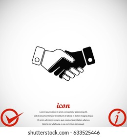 Handshake Icon, flat design best vector icon