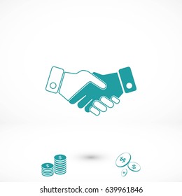 Handshake Icon, flat design best vector icon