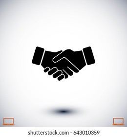 Handshake Icon, flat design best vector icon