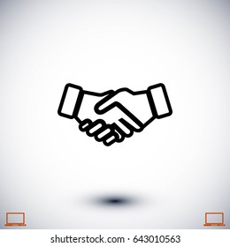 Handshake Icon, flat design best vector icon